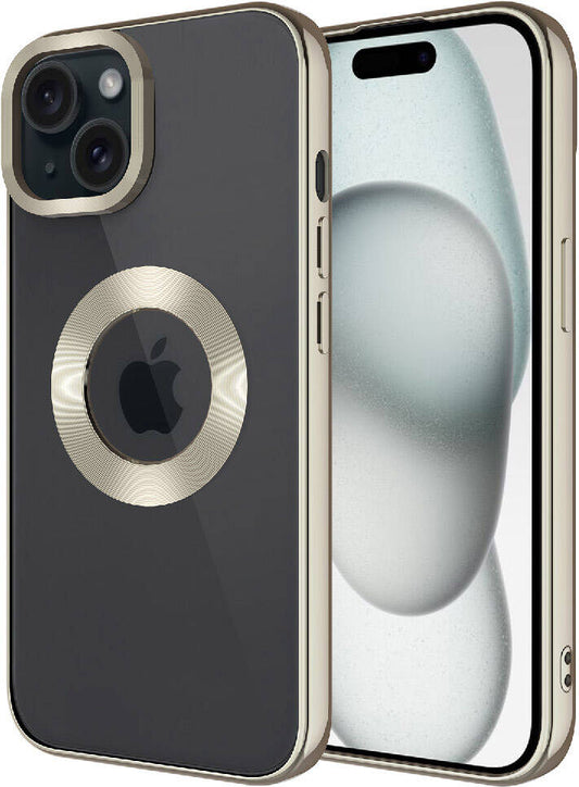 Apple iPhone 15 Kılıf Kamera Korumalı Logo Gösteren Mnc Omega Kapak-Titanyum
