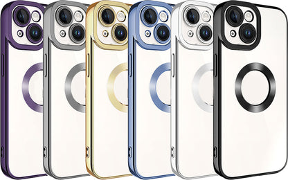 Apple iPhone 15 Kılıf Kamera Korumalı Logo Gösteren Mnc Omega Kapak-Titanyum