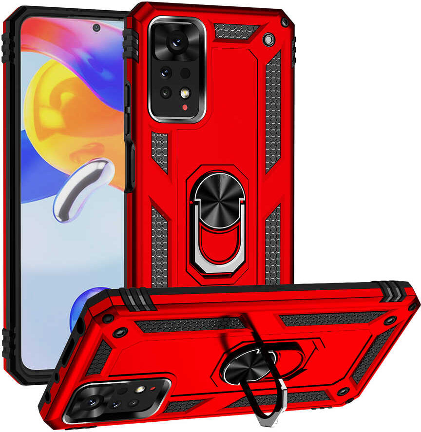 Xiaomi Redmi Note 11 Pro 5g Kılıf Mnc Vega Kapak-Kırmızı