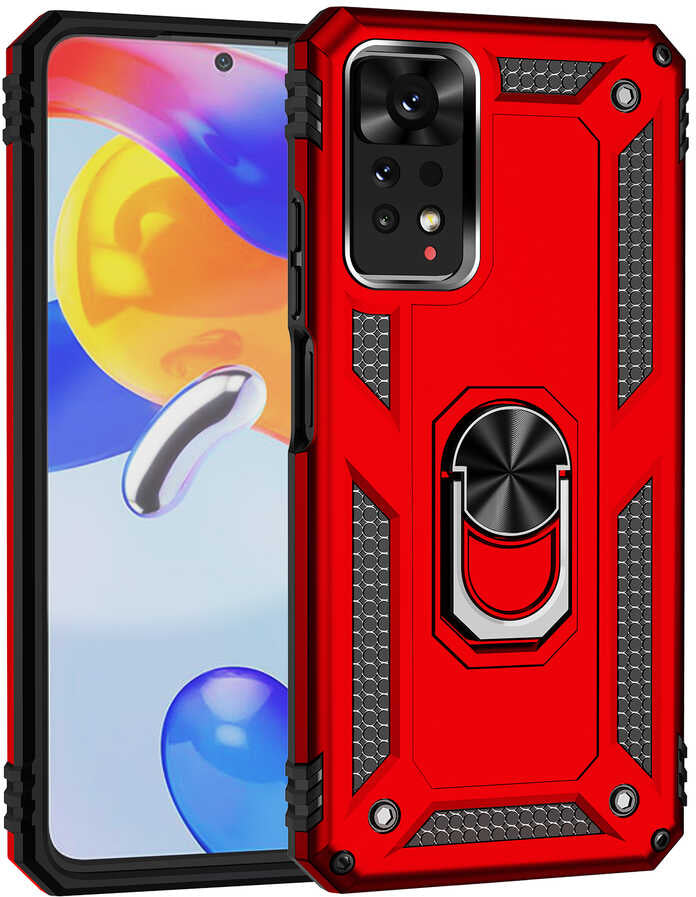 Xiaomi Redmi Note 11 Pro 5g Kılıf Mnc Vega Kapak-Kırmızı
