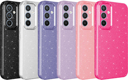 Galaxy A55 Kılıf Kamera Korumalı Simli Lüks Mnc Koton Kapak-Mor