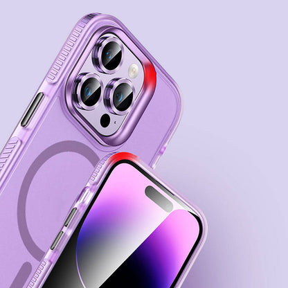 Apple iPhone 15 Pro Max Kılıf Airbagli Magsafe Wireless Şarj Özellikli Lens Koruyuculu Mnc Klaptika Kapak-Mavi
