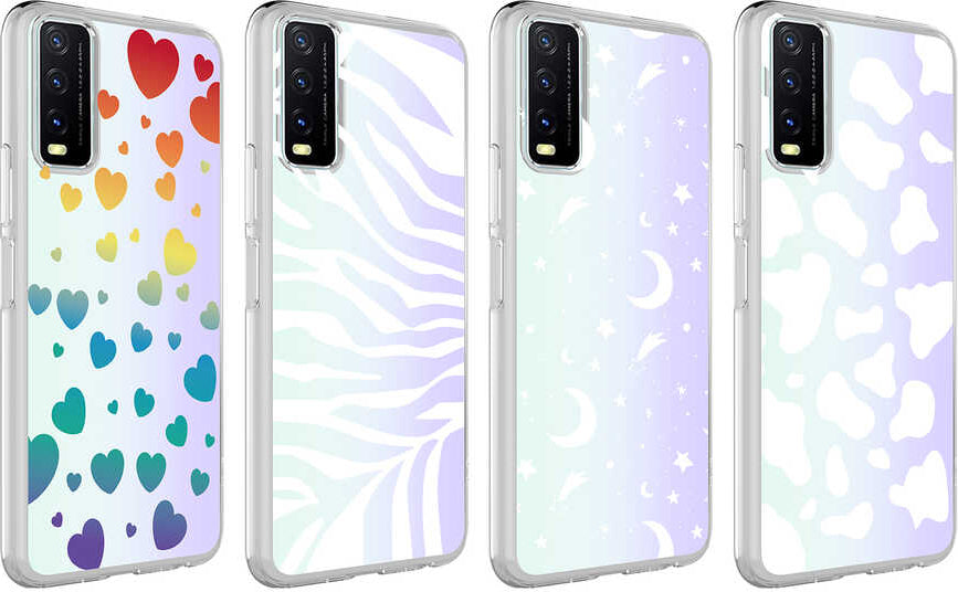 Vivo Y20S Kılıf Mnc M-Blue Desenli Kapak-Heart No3