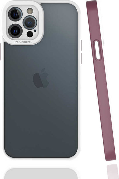 iPhone 12 Pro Max Kılıf Mnc Mima Kapak-Mürdüm