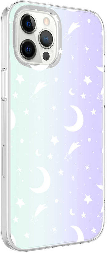 iPhone 12 Pro Kılıf Mnc M-Blue Desenli Kapak-Moon No4