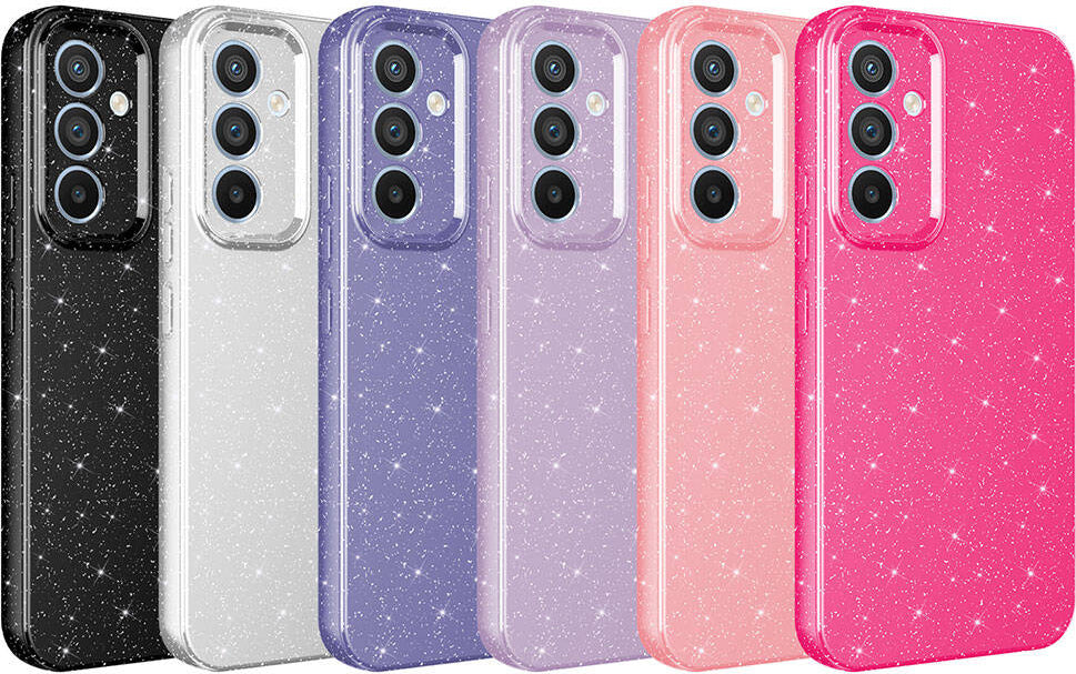 Galaxy A05S Kılıf Kamera Korumalı Simli Lüks Mnc Koton Kapak-Gümüş