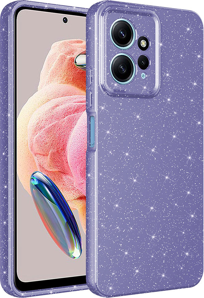 Xiaomi Redmi Note 12 4g Kılıf Kamera Korumalı Simli Lüks Mnc Koton Kapak-Mor