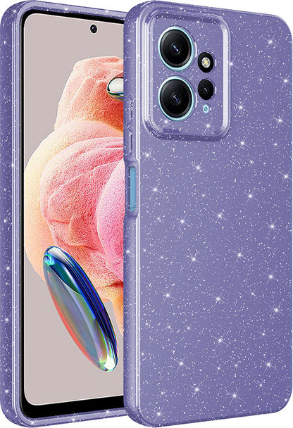 Xiaomi Redmi Note 12 4g Kılıf Kamera Korumalı Simli Lüks Mnc Koton Kapak-Mor