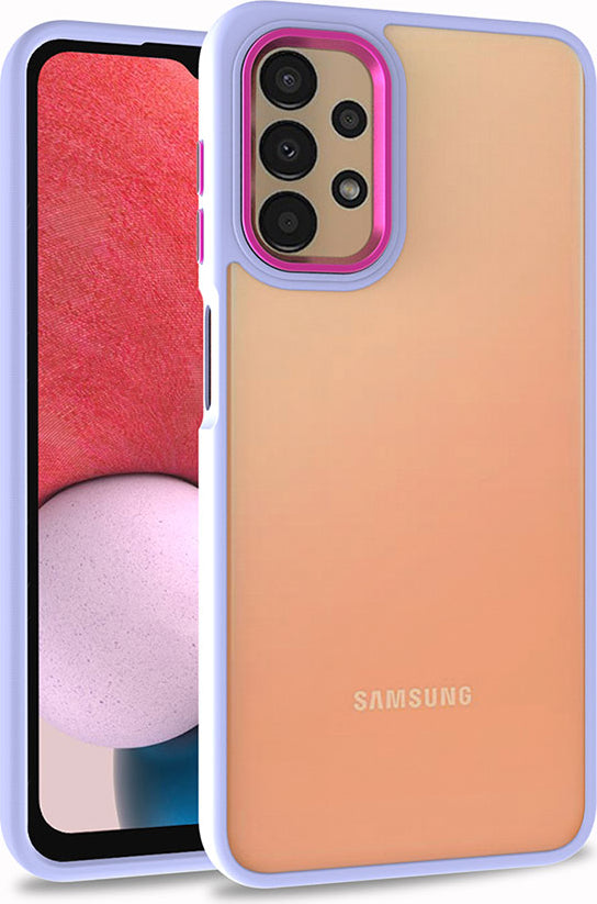Galaxy A13 4g Kılıf Mnc Flora Kapak-Lila