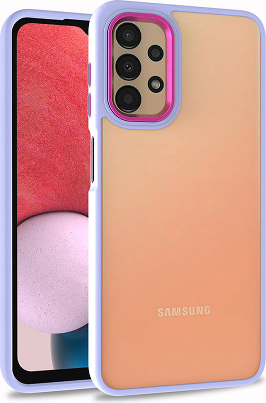 Galaxy A13 4g Kılıf Mnc Flora Kapak-Lila