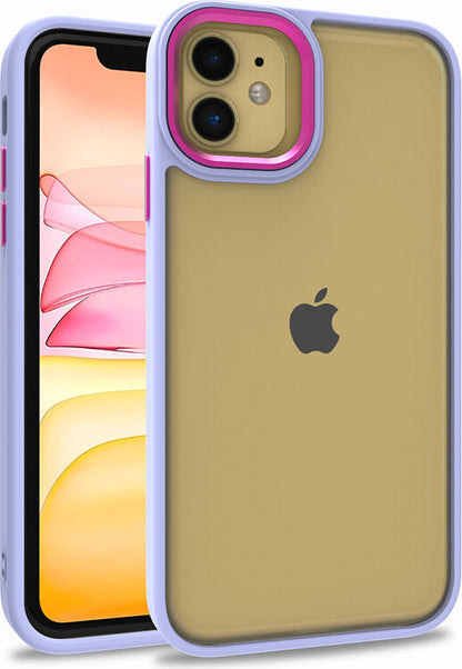 iPhone 12 Kılıf Mnc Flora Kapak-Lila