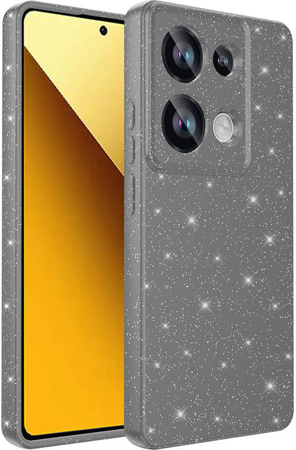 Xiaomi Redmi Note 13 Pro 4g Kılıf Kamera Korumalı Simli Lüks Mnc Koton Kapak-Gri