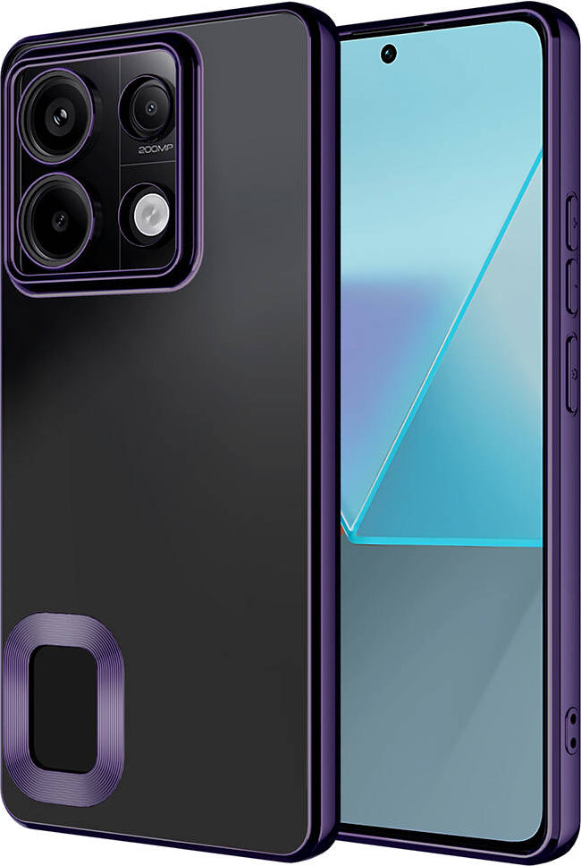 Xiaomi Redmi Note 13 Pro 5g Kılıf Kamera Korumalı Logo Gösteren Mnc Omega Kapak-Derin Mor