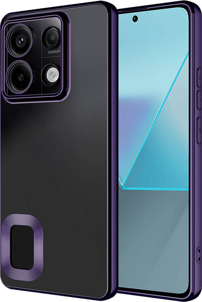 Xiaomi Redmi Note 13 Pro 5g Kılıf Kamera Korumalı Logo Gösteren Mnc Omega Kapak-Derin Mor