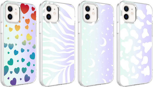 iPhone 12 Kılıf Mnc M-Blue Desenli Kapak-Cow No2