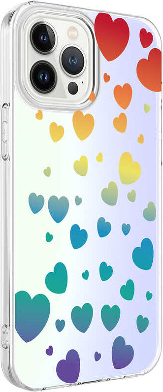 iPhone 13 Pro Max Kılıf Mnc M-Blue Desenli Kapak-Heart No3