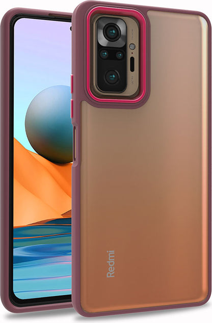 Xiaomi Redmi Note 10 Pro Kılıf Mnc Flora Kapak-Kırmızı
