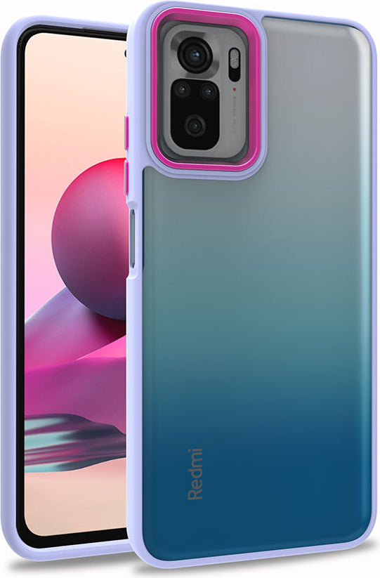 Xiaomi Redmi Note 10S Kılıf Mnc Flora Kapak-Lila