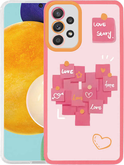 Galaxy A52 Kılıf Mnc M-Fit Desenli Kapak-Love Story No2