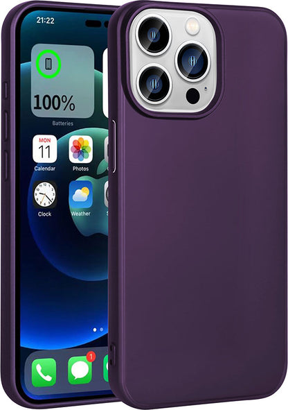 Apple iPhone 15 Pro Max Kılıf Mnc Premier Silikon Kapak-Derin Mor