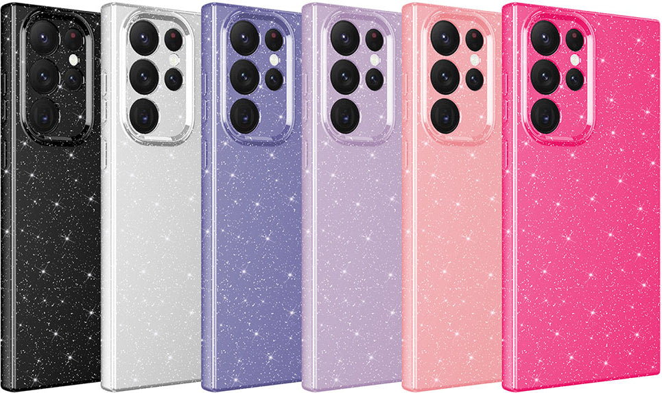 Galaxy S22 Ultra Kılıf Kamera Korumalı Simli Lüks Mnc Koton Kapak-Siyah