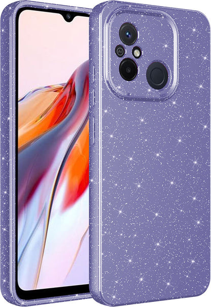 Xiaomi Redmi 12C Kılıf Kamera Korumalı Simli Lüks Mnc Koton Kapak-Mor