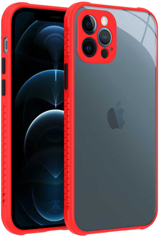 iPhone 12 Pro Kılıf mnc Kaff Kapak-Kırmızı