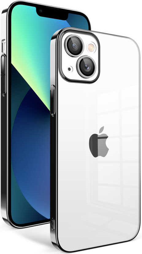 iPhone 13 Uyumlu Kamera Korumalı Renkli Çerçeveli Mnc Garaj Kapak-Kırmızı