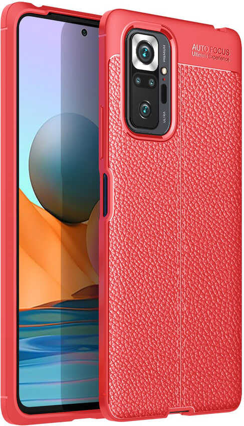 Xiaomi Redmi Note 10 Pro Kılıf Mnc Niss Silikon Kapak-Kırmızı