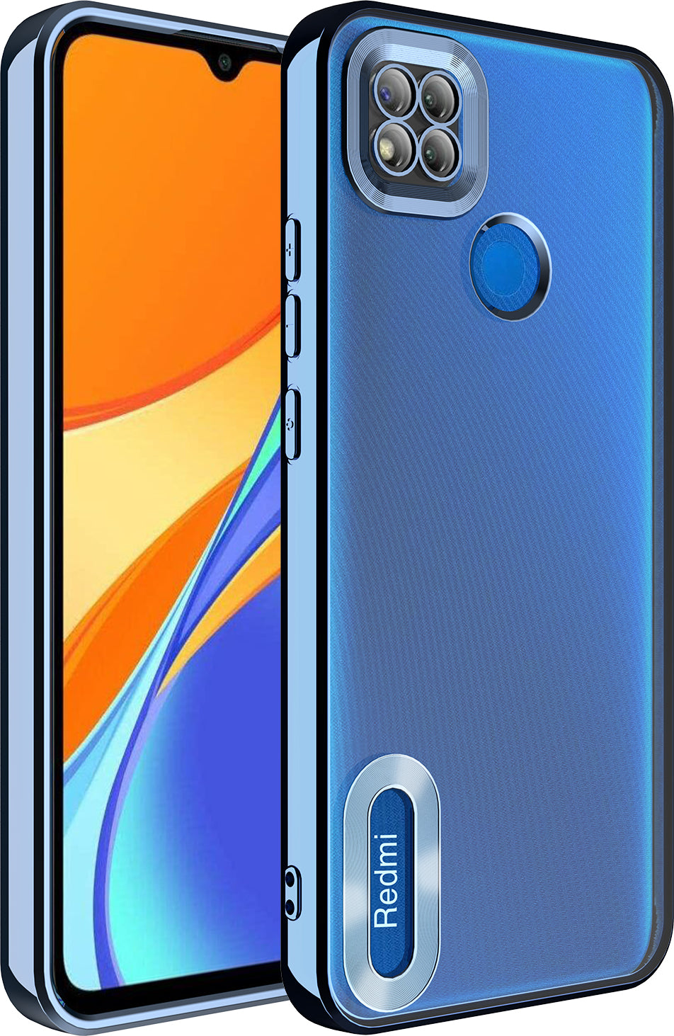 Xiaomi Redmi 9c Kılıf Kamera Korumalı Logo Gösteren Mnc Omega Kapak-Sierra Mavi