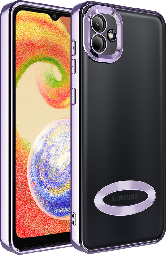 Galaxy A04 Kılıf Kamera Korumalı Logo Gösteren Mnc Omega Kapak-Lila