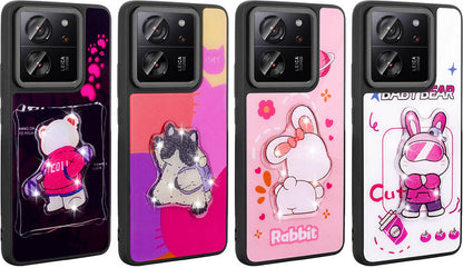 Xiaomi Mi 13T Kılıf Parlayan Kabartmalı Ikonik Figürlü Mnc Amas Silikon Kapak-Siyah