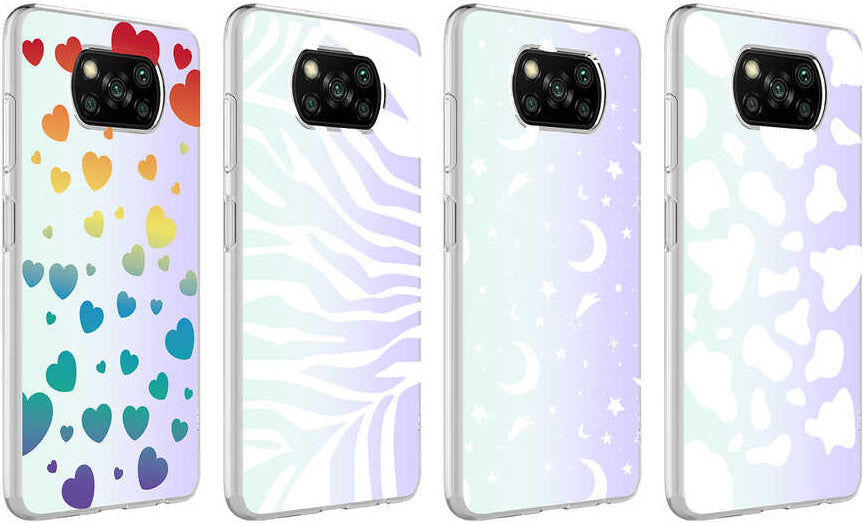Xiaomi Poco X3 Kılıf Mnc M-Blue Desenli Kapak-Moon No4