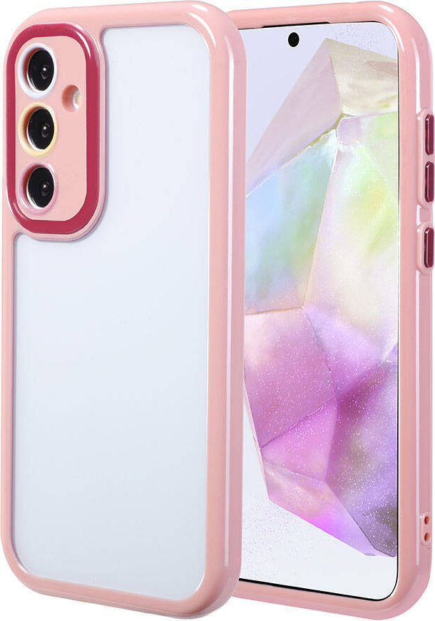 Galaxy A35 Kılıf Kamera Korumalı Renkli Kenar ve Çerçeve Tasarımlı Mnc Vitamin Kapak-Mürdüm