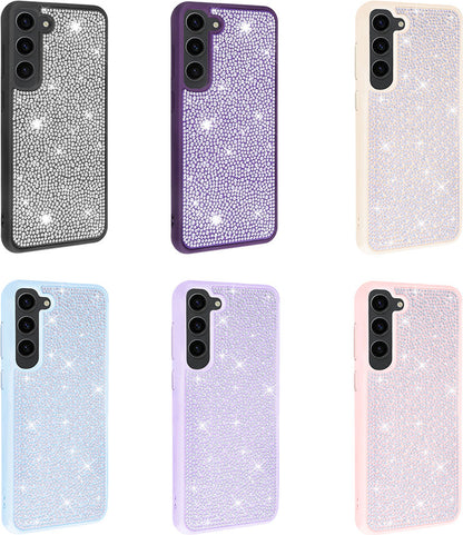 Galaxy S23 Kılıf Parlak Taşlı Tasarım Mnc Ston Kapak-Lila