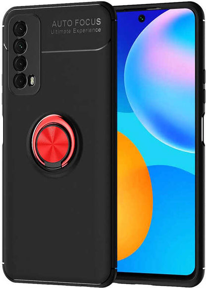 Huawei P Smart 2021 Kılıf Mnc Ravel Silikon Kapak-Siyah-Kırmızı