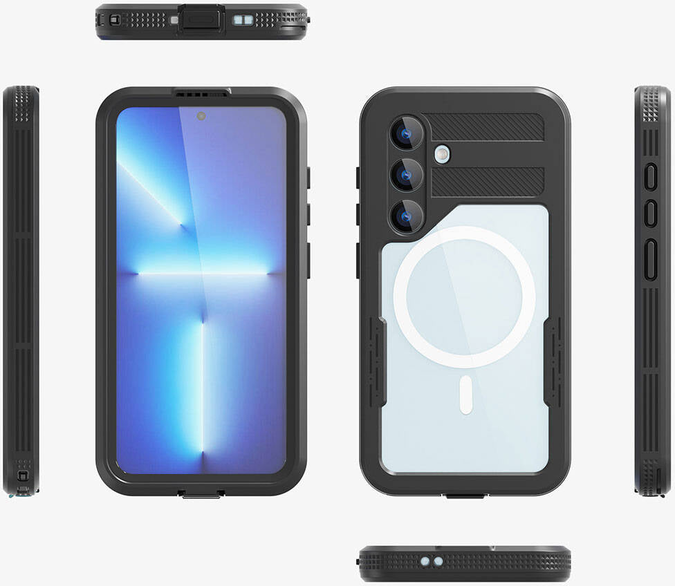 Galaxy S24 Plus Magsafe Şarj Özellikli 1-1 Su Geçirmez Kılıf-Siyah