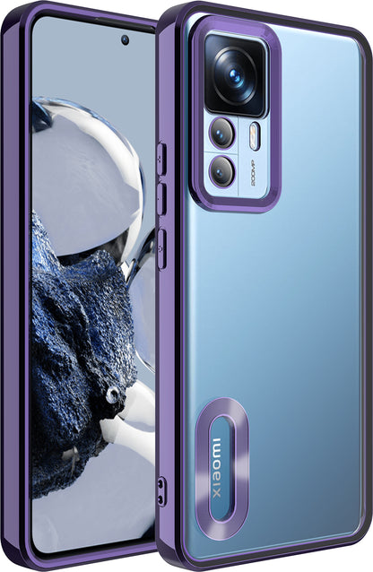 Xiaomi Mi 12T Pro Kılıf Kamera Korumalı Logo Gösteren Mnc Omega Kapak-Derin Mor