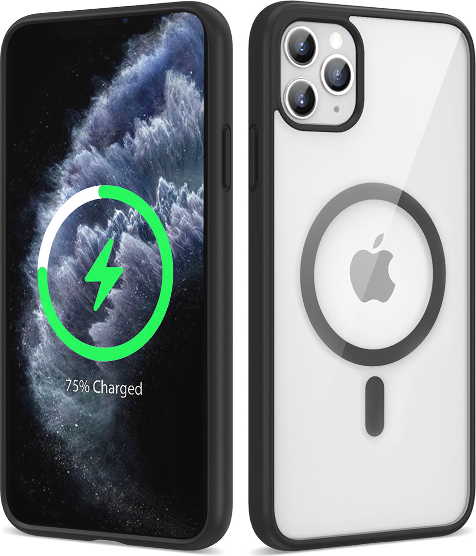 iPhone 11 Pro Uyumlu Magsafe Wireless Şarj Özellikli Silikon Mnc Ege Kapak-Siyah