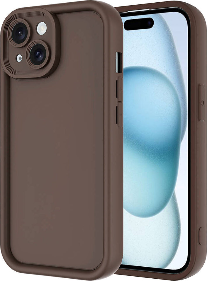 Apple iPhone 14 Kılıf Kamera Korumalı Mnc Ananas Kapak-Kahverengi