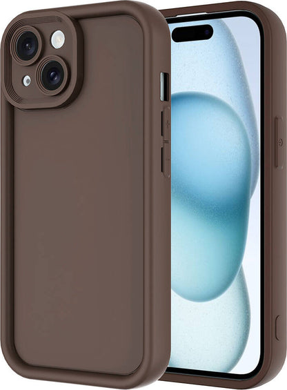 Apple iPhone 14 Kılıf Kamera Korumalı Mnc Ananas Kapak-Kahverengi