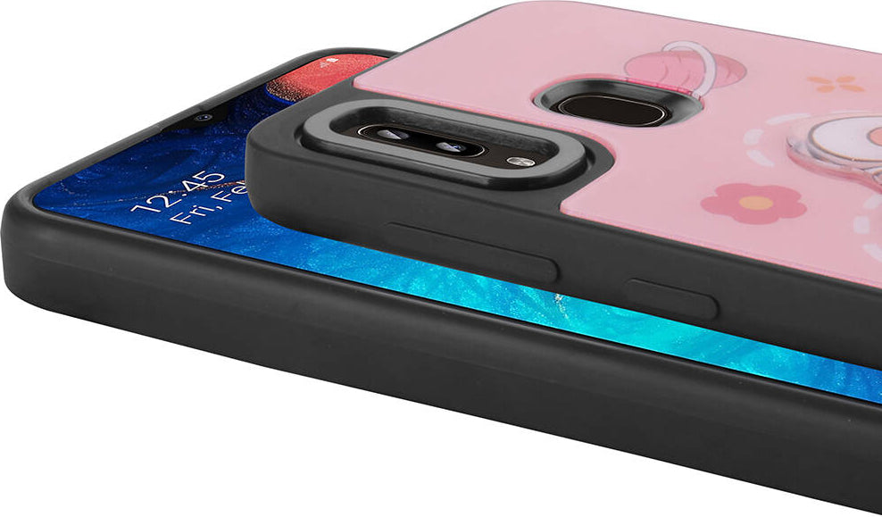 Galaxy A30 Kılıf Parlayan Kabartmalı Ikonik Figürlü Mnc Amas Silikon Kapak-Mor