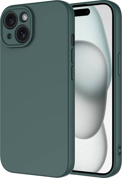 Apple iPhone 15 Plus Kılıf Mnc Mara Laaakan Kapak-Koyu Yeşil