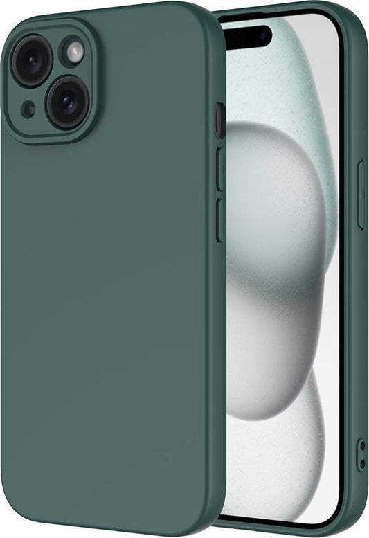 Apple iPhone 15 Plus Kılıf Mnc Mara Laaakan Kapak-Koyu Yeşil