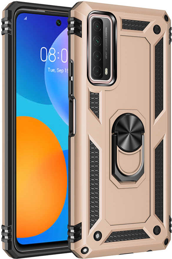 Huawei P Smart 2021 Kılıf Mnc Vega Kapak-Gold