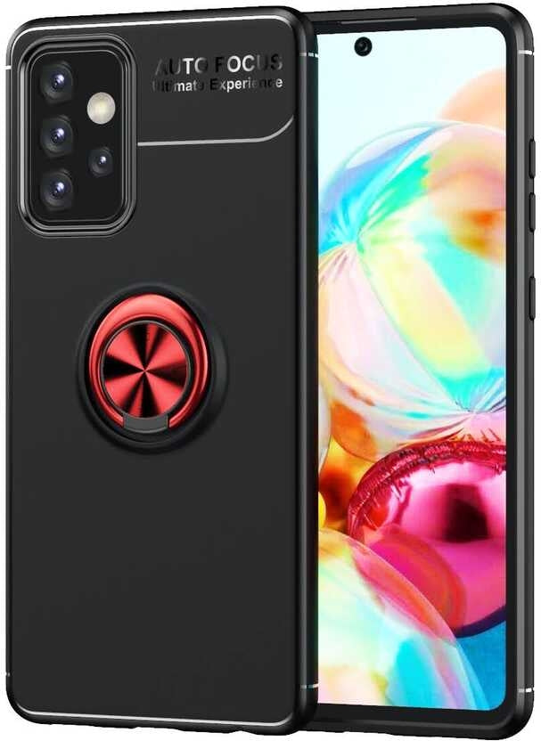 Galaxy A52 Kılıf Mnc Ravel Silikon Kapak-Siyah-Kırmızı