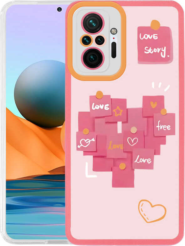 Xiaomi Redmi Note 10 Pro Kılıf Mnc M-Fit Desenli Kapak-Love Story No2