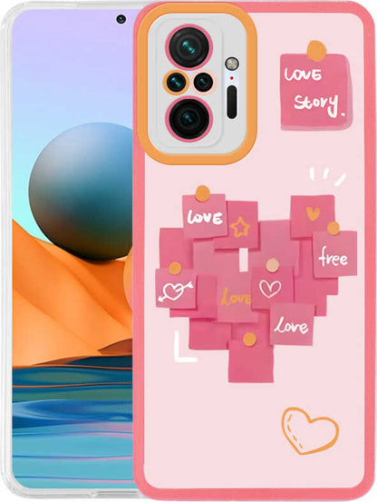 Xiaomi Redmi Note 10 Pro Kılıf Mnc M-Fit Desenli Kapak-Love Story No2