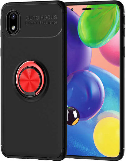 Galaxy A01 Core Kılıf Mnc Ravel Silikon Kapak-Siyah-Kırmızı