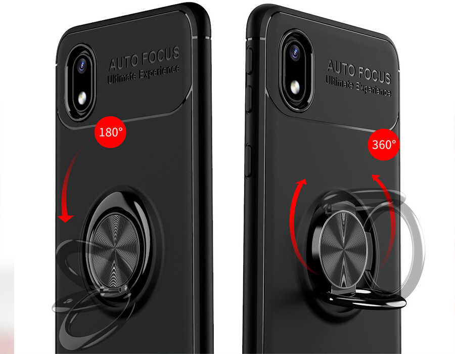 Galaxy A01 Core Kılıf Mnc Ravel Silikon Kapak-Siyah-Kırmızı